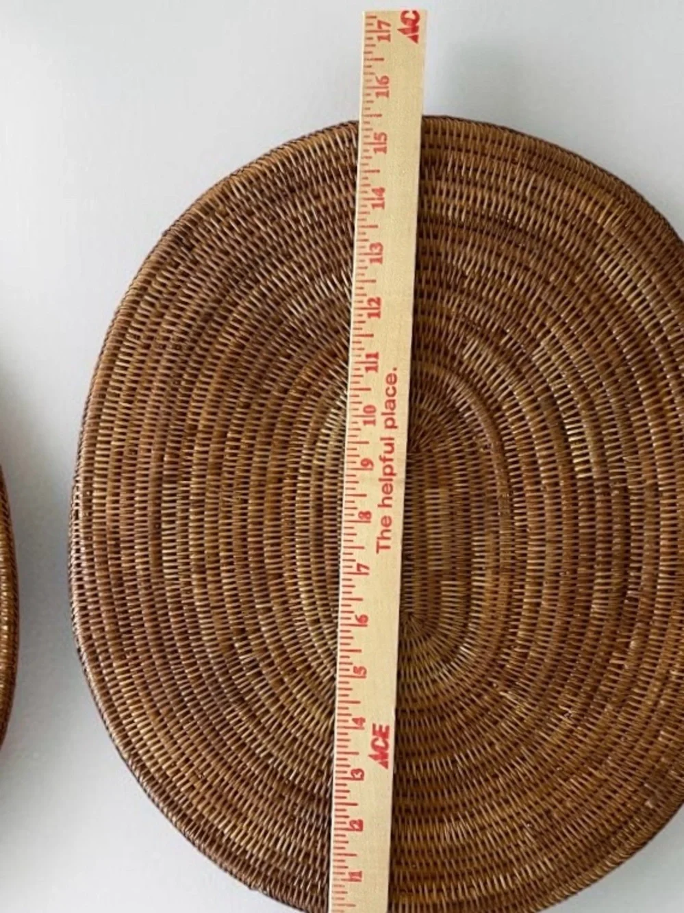 Balinese Handmade Woven Rattan Thick Oval Placemats Antique Brown 4-Set